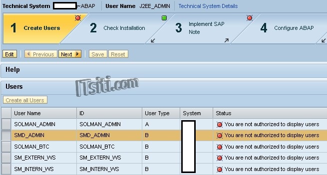 SOLMAN_SETUP: You are not authorized to display users
